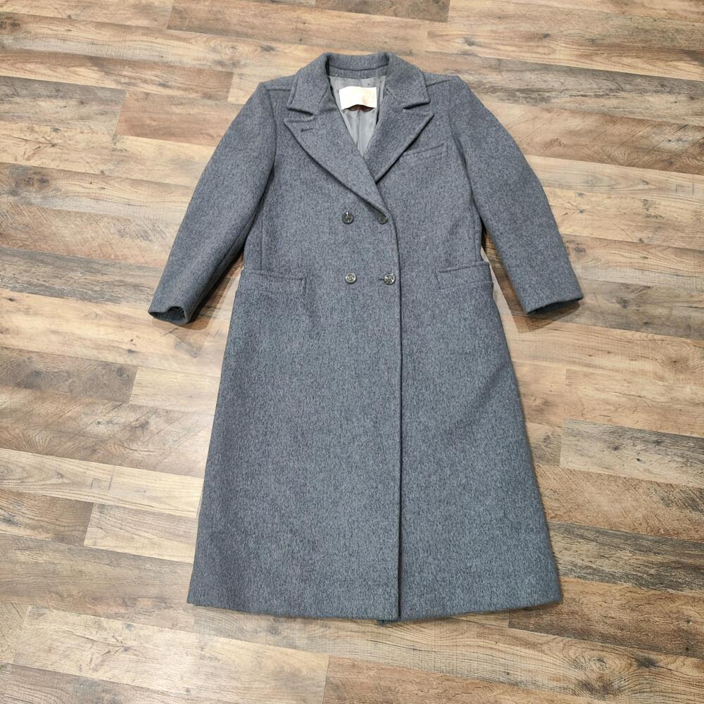Vtg Pendleton Coat Womens 12 Gray Wool Long Overcoat Button Front USA